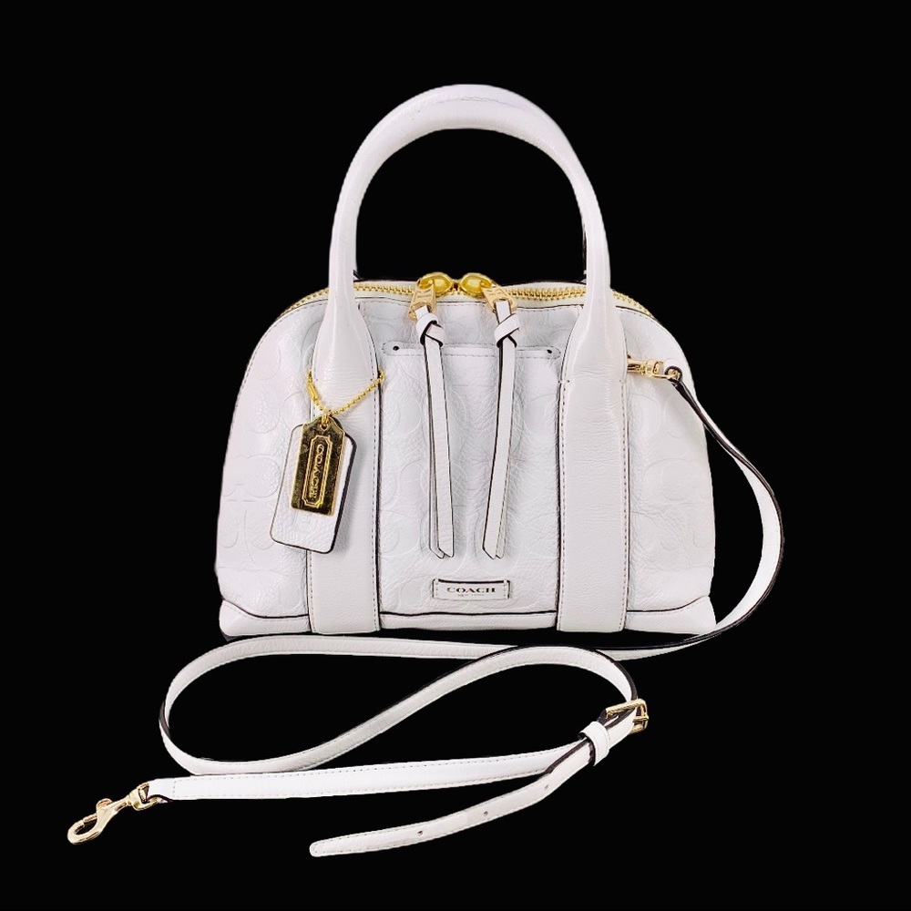 SOLD - COACH WHITE BLEECKER MINI PRESTON SATCHEL